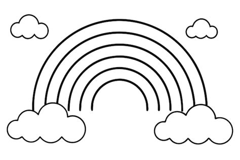 Rainbow line art clean and crisp linework design | Premium Vector