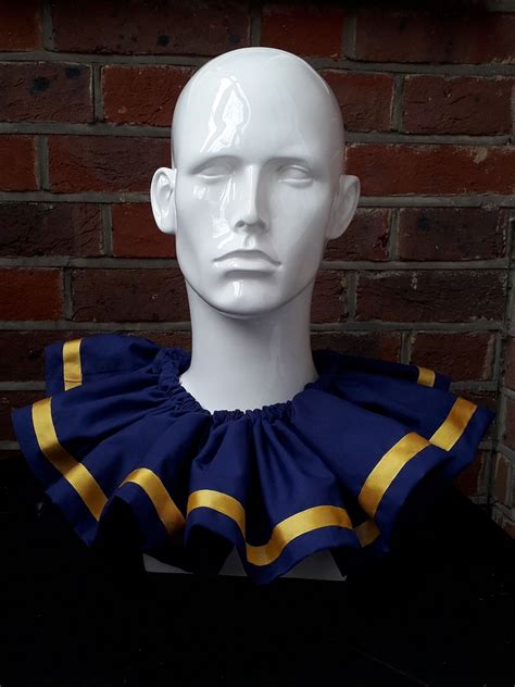 Dark Blue With Yellow Stripe, Moondrop Clown Collar Neck Ruff/ruffle ...