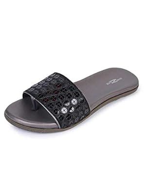Buy Shezone Black colour synthetic material flats for women:RB704_Black ...