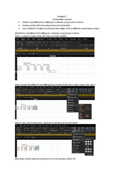 DS Journal: Practical 1 - Excel Conditional Formatting, Pivot Tables ...