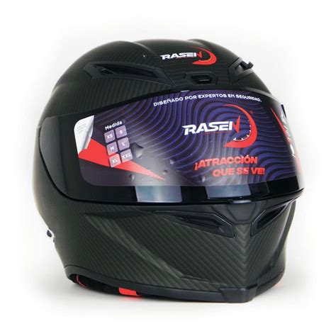 Casco Para Moto Rasen Cerrado Fibra De Carbono Certificado Dot Negro