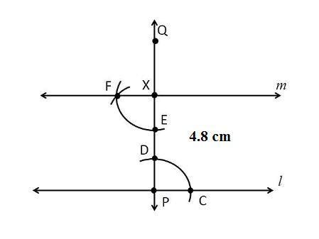 Draw a pair of parallel lines 4.8 cm apart - Brainly.in