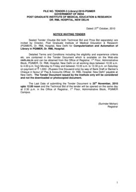 Fillable Online rmlh nic Sealed Tender are invited for Computerization ...
