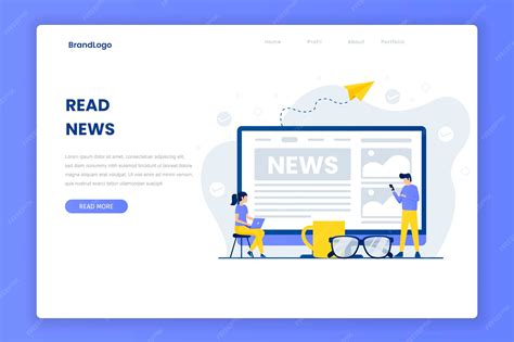 Read news landing page template | Premium Vector