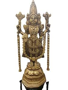 Buy Sunpic Brass Lord Balaji Brass Idol with Gold Finish | Lord ...