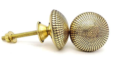 BnoSpace Dotted Brass Knobs for Cabinets, Drawers, Dresser Door & Pulls ...
