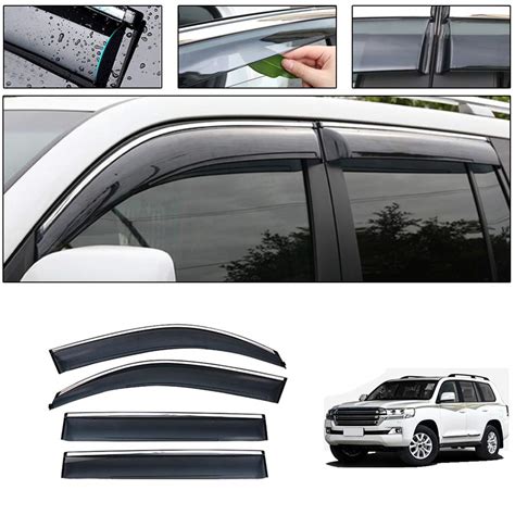 Buy for Toyota Land Cruiser LC200 2008-2019 4PCS Smoke Deflector Sun ...