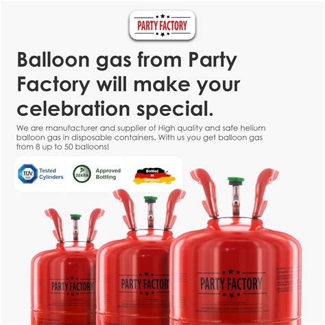 Buy Party Factory Helium Tank for 50 Latex Balloons, Helium Cylinder 14 ...