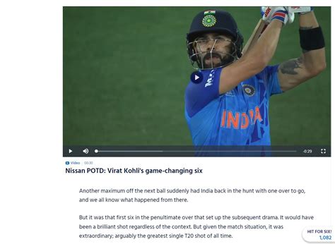 Virat Kohlis six against Haris Rauf is the Greatest T20 shot of all ...