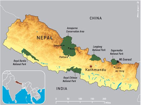 Map Mount Everest Nepal
