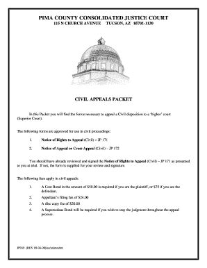 Pima County Consolidated Justice Court Civil Appeal Forms - Fill and ...