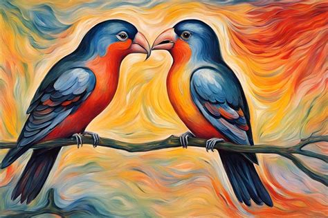 Love Bird Painting – Capture the Essence of Romance and Togetherness ...