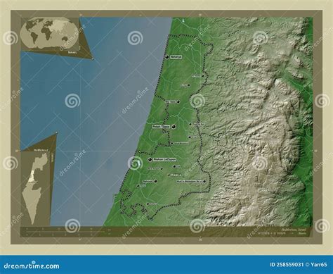 HaMerkaz, Israel. Wiki. Labelled Points of Cities Stock Illustration ...