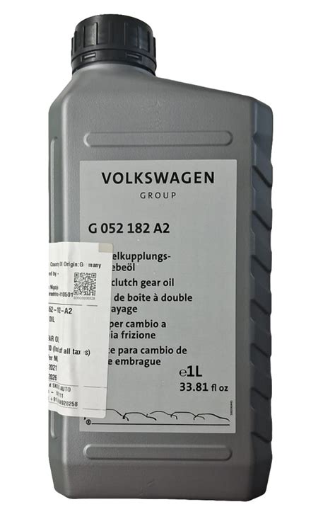 VW DSG Automatic Transmission Fluid - G 052182A2 - Volkswagen ...