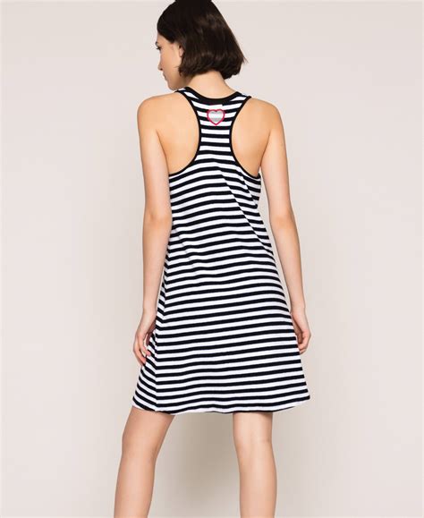 Striped terry cloth dress