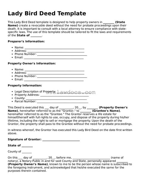 Free Lady Bird Deed Template ᐈ Simple PDF Form