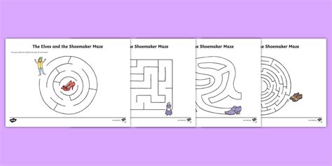 Black and White The Elves and the Shoemaker Differentiated Maze ...