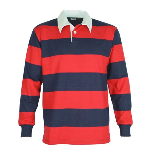 Striped Long Sleeve Rugby Jersey Navy/Red – RYOS NZ