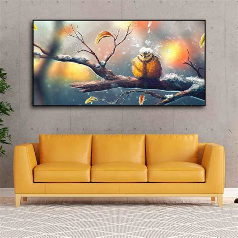 Canvas Wall Painting of Bird in Winters – Decor Mantra