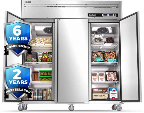 Amazon.com: Coolski Dual Temp Commercial Refrigerator 3 Door Upright 72 ...