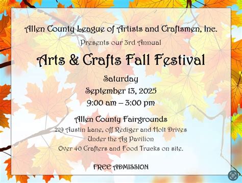Allen Co.League of Artists and Craftsmen 3rd Annual Arts & Crafts Fall ...