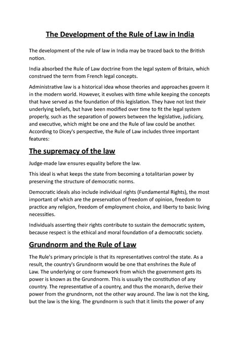 The Development of the Rule of Law in India - India absorbed the Rule ...
