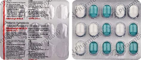 Glucoryl M 0.5mg Strip Of 15 Tablets: Uses, Side Effects, Price ...