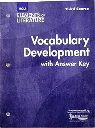 Elements of Literature Grade 9 Third Course Vocabulary Development ...