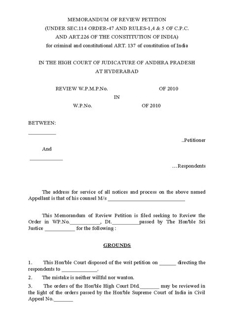 Review Petition Civil - MEMORANDUM OF REVIEW PETITION (UNDER SEC ORDER ...