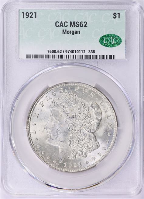 1921 Morgan Silver Dollar CACG MS-62 (Item 1816565) | GreatCollections ...