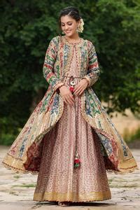 Buy Multi Color Cotton Print Floral Round Neck Blocked Jacket And Kurta ...