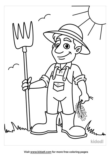 Free Farmer Coloring Page | Coloring Page Printables | Kidadl