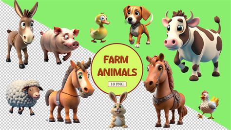 Cute And Colorful Farm Animals Set Pack | Images