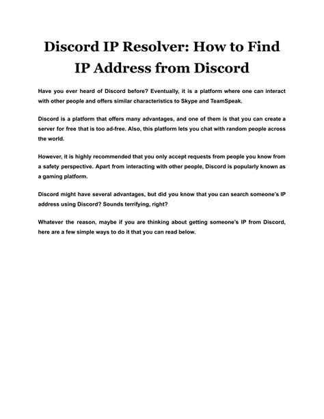 PPT - Discord IP Resolver: How to Find IP Address from Discord ...