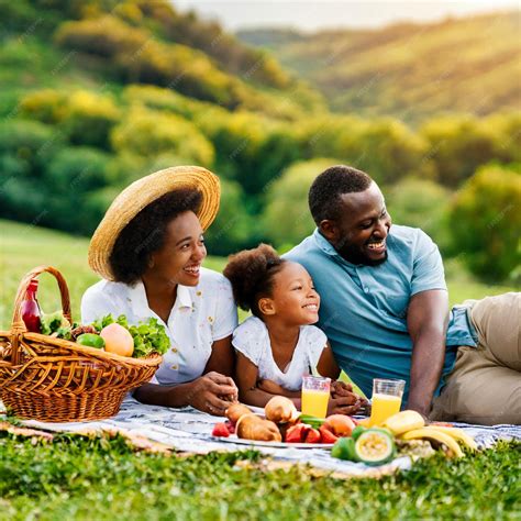 Premium Photo | African American family enjoying a picnic in a sunny park