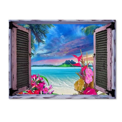 Trademark Fine Art Leo Kelly "Tropical Window to Paradise VII" 24x32 ...