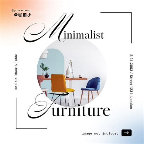 Psd minimalist furniture with gradient background instagram post ...