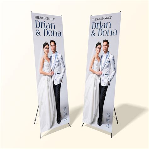 X Banner Wedding Simple Blue Soft