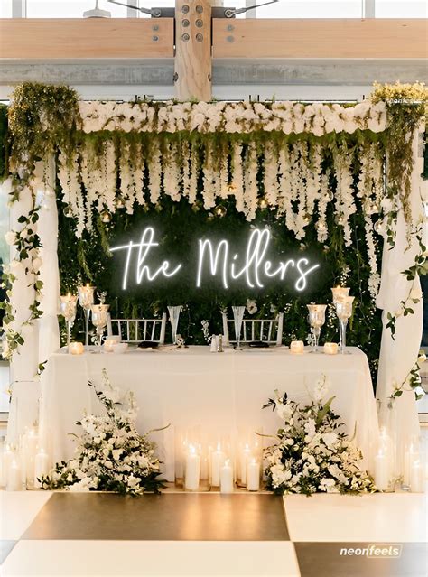 Neon sign wedding for reception last name neon sign for reception last ...