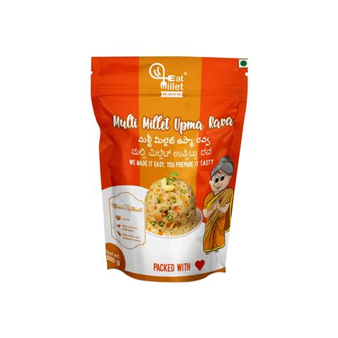 Multi Millet Upma Rava 500 Gms | Gluten Free | 100% Naturally Organic ...