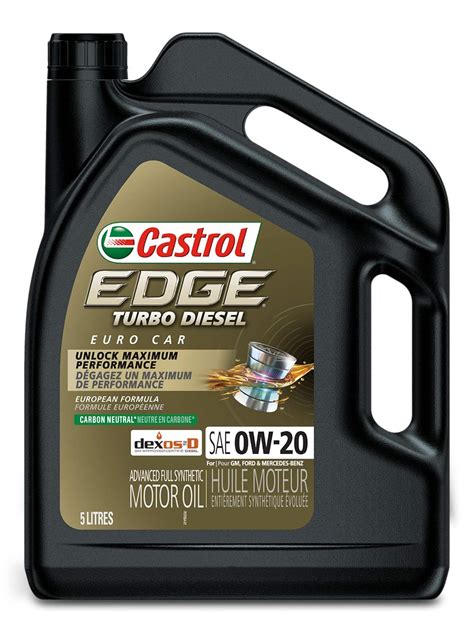 Castrol EDGE 0W-20 Turbo Diesel Advanced Full Synthetic Motor Oil, 5-L ...