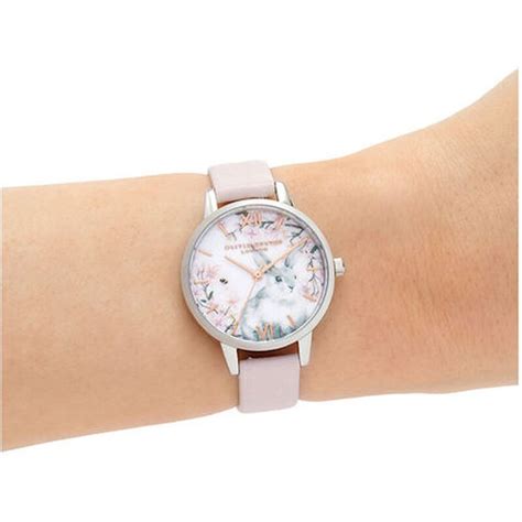 Buy Online Olivia Burton Quartz Analog White Dial Leather Strap Watch ...