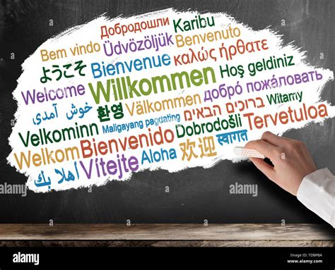 Welcome in different languages hi-res stock photography and images - Alamy