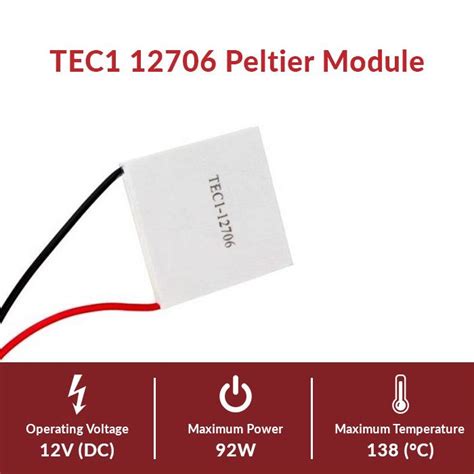 TEC1-12706 6A Thermoelectric Cooler Peltier Module 40x40mm – Robocraze
