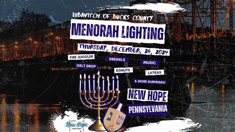 Menorah Lighting & Celebration (Lubovitch of Bucks County), New Hope ...