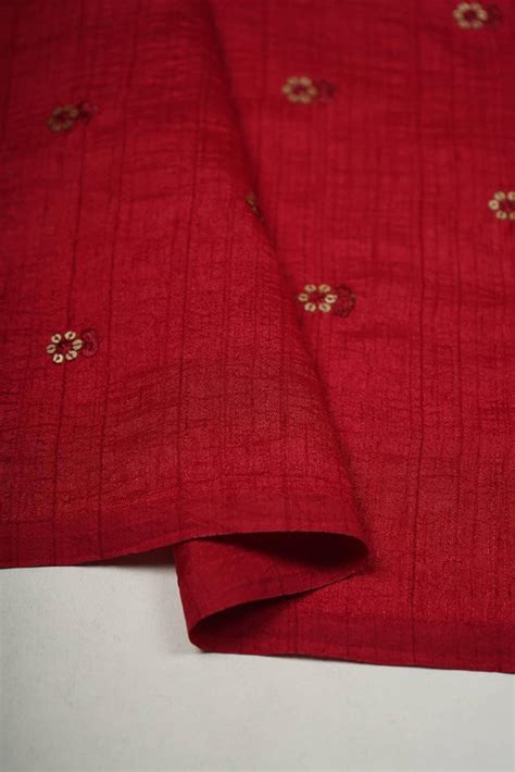 Golden Floral Sequin Motif Embroidered on Alina Silk – Saraaha