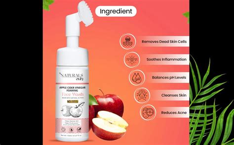 NATURALS Only Foaming Face wash - with Natural oraganic Apple Cider ...