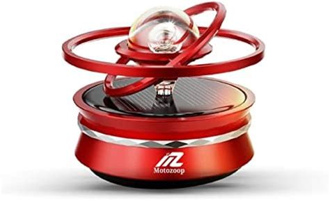 MEGADALLAR Solar Powered Metal Double Ring With Crystal Rotating Car ...