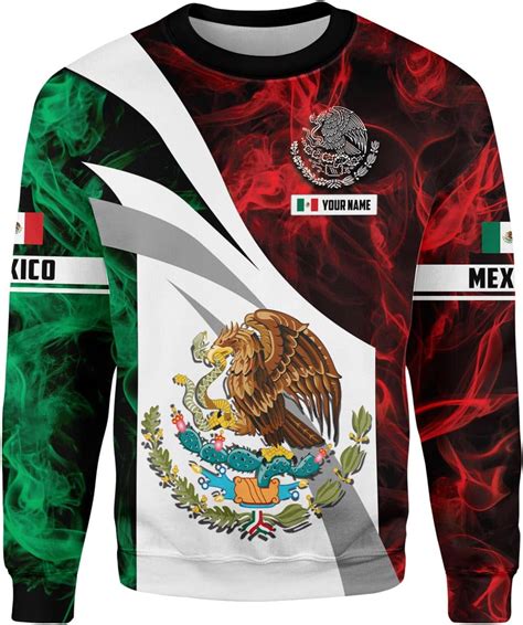 Custom Mexico Shirts Personalized Name Mexican 3D Flag Shirt for Men ...