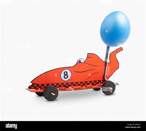 Step 16, finished balloon powered car Stock Photo - Alamy